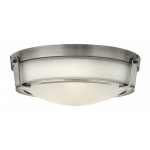 H3225AN Hathaway Flush Mount Ceiling Light - Antique Nickel / White