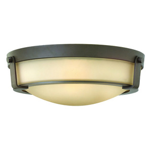 H3225OBGU24 Hathaway Flush Mount Ceiling Light - Olde Bronze / Gold