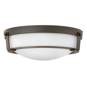 H3225OBWH Hathaway Flush Mount Ceiling Light - Olde Bronze / White H3225OBWH Hathaway Flush Mount Ceiling Light - Olde Bronze / White