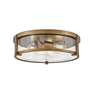 H3243BRCL Lowell Flush Mount Ceiling Light - Brushed Bronze with Clear glass H3243BRCL Lowell Flush Mount Ceiling Light - Brushed Bronze with Clear glass