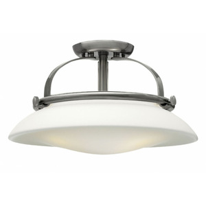 H3321BN Hutton Semi Flush Mount Ceiling Light - Brushed Nickel