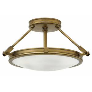 H3381HB Collier Semi Flush Mount Ceiling Light - Heritage Brass