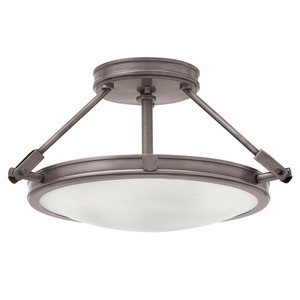 H3381ANLED Collier Semi Flush Mount Ceiling Light - Antique Nickel