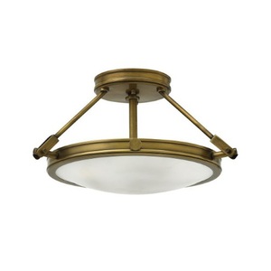 H3381HBLED Collier Semi Flush Mount Ceiling Light - Heritage Brass