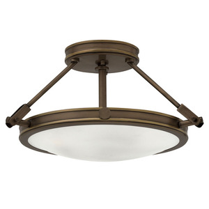 H3381LZLED Collier Semi Flush Mount Ceiling Light - Light Oiled Bronze