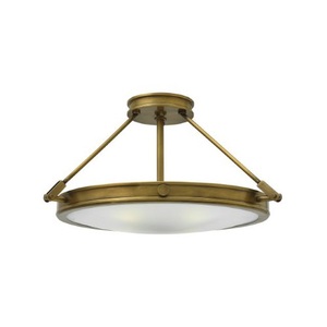 H3382HBLED Collier Semi Flush Mount Ceiling Light - Heritage Brass