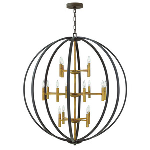 H3464SB Euclid Large Foyer Chandelier Chandelier - Spanish Bronze