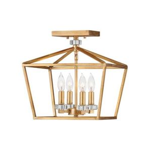 H3533DA Stinson Semi Flush Mount Ceiling Light - Distressed Brass