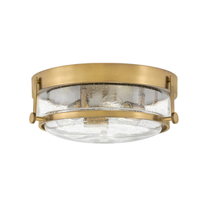 H3640HBCS Harper Flush Mount Ceiling Light - Heritage Brass with Clear Seedy glass