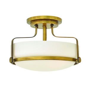 H3641HBLED Harper Semi Flush Mount Ceiling Light - Heritage Brass