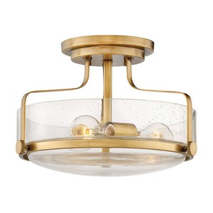 H3641HBCS Harper Semi Flush Mount Ceiling Light - Heritage Brass / Clear Seedy