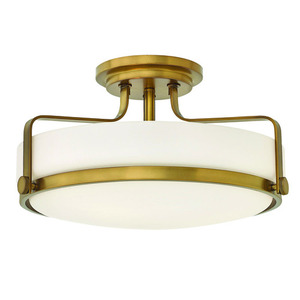 H3643HBLED Harper Semi Flush Mount Ceiling Light - Heritage Brass