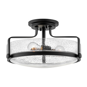 H3643BKCS Harper Semi Flush Mount Ceiling Light - Black