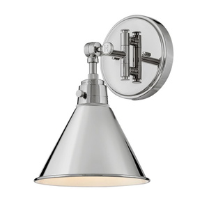 H3691PN Arti 1 Bulb Wall Sconce - Polished Nickel