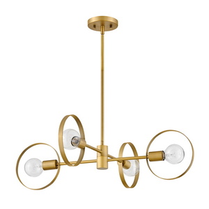 H37294LCB Desi Mid Sized Chandelier Chandelier - Lacquered Brass