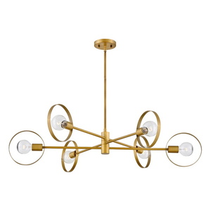 H37296LCB Desi Mid Sized Chandelier Chandelier - Lacquered Brass