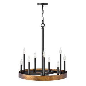 H3866WA Wells Mini Chandelier - Weathered Brass