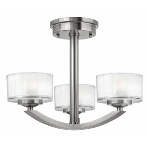 H3871BN Meridian Semi Flush Mount Ceiling Light - Brushed Nickel