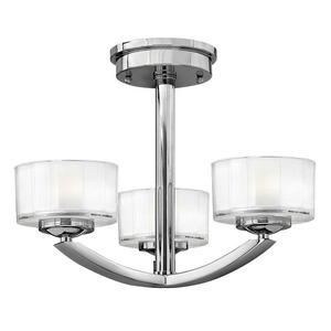 H3871CM Meridian Semi Flush Mount Ceiling Light - Chrome