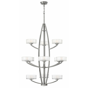 H3876BN Meridian Large Foyer Chandelier Chandelier - Brushed Nickel