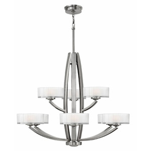 H3878BN Meridian Large Foyer Chandelier Chandelier - Brushed Nickel