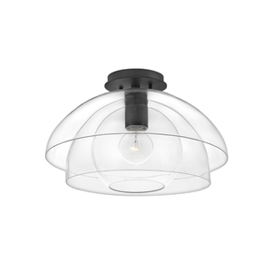 H39061BLK Lotus Semi Flush Mount Ceiling Light - Black*