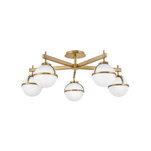 H39674HB Hollis Semi Flush Mount Ceiling Light - Heritage Brass