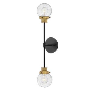 H40692BK Poppy Multi Bulb Wall Sconce - Black