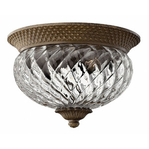 H4102PZ Plantation Flush Mount Ceiling Light - Pearl Bronze