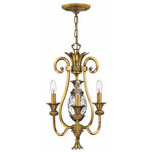 H4103BB Plantation Mini Chandelier - Burnished Brass