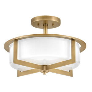 H42033HB Baxley Semi Flush Mount Ceiling Light - Hertiage Brass