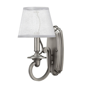 H4240PL Plymouth 1 Bulb Wall Sconce - Polished Antique Nickel