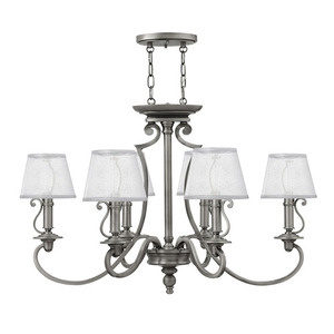 H4245PL Plymouth Mid Sized Chandelier Chandelier - Polished Antique Nickel