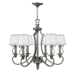 H4246PL Plymouth Mid Sized Chandelier Chandelier - Polished Antique Nickel