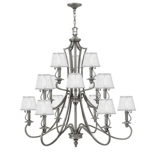 H4249PL Plymouth Large Foyer Chandelier Chandelier - Polished Antique Nickel