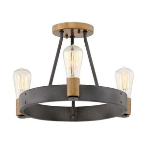 H4263DZ Silas Semi Flush Mount Ceiling Light - Aged Zinc