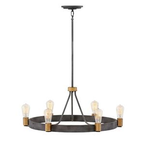 H4266DZ Silas Mid Sized Chandelier Chandelier - Aged Zinc