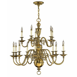 H4417BB Cambridge Large Foyer Chandelier Chandelier - Burnished Brass