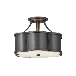 H4443BLB Chance Semi Flush Mount Ceiling Light - Blackened Brass