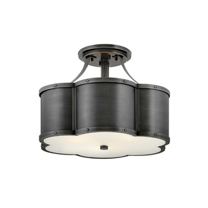 H4444BLB Chance Semi Flush Mount Ceiling Light - Blackened Brass