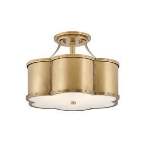 H4444HB Chance Semi Flush Mount Ceiling Light - Heritage Brass