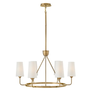 H45006HB Lewis Mid Sized Chandelier Chandelier - Hertiage Brass