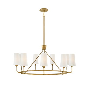 H45009HB Lewis Large Foyer Chandelier Chandelier - Hertiage Brass