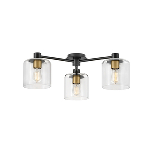 H4514BK Axel Semi Flush Mount Ceiling Light - Black