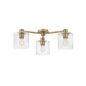 H4514HB Axel Semi Flush Mount Ceiling Light - Heritage Brass