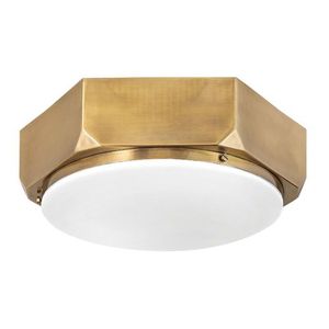 H4583WS Hex Flush Mount Ceiling Light - Warm Brass