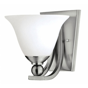 H4650BNLED Bolla 1 Bulb Wall Sconce - Brushed Nickel / Opal