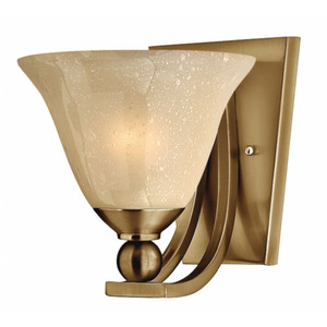 H4650BR Bolla 1 Bulb Wall Sconce - Brushed Bronze / Amber Seedy