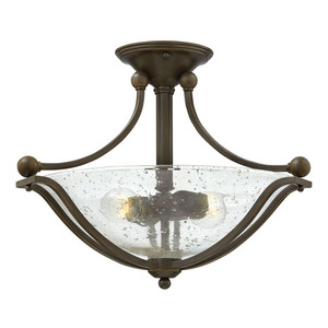 H4651OBCL Bolla Semi Flush Mount Ceiling Light - Olde Bronze / Clear H4651OBCL Bolla Semi Flush Mount Ceiling Light - Olde Bronze / Clear