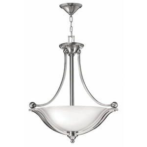 H4652BNLED Bolla Up Light Pendant Light - Brushed Nickel / Opal